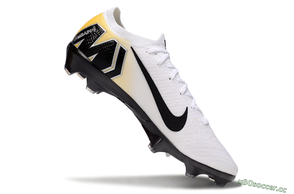 Unisex Nike Air Zoom Mercurial Vapor 16 Elite FG Firm Ground Low-Tops Football Boots - White/Black/Yellow 4