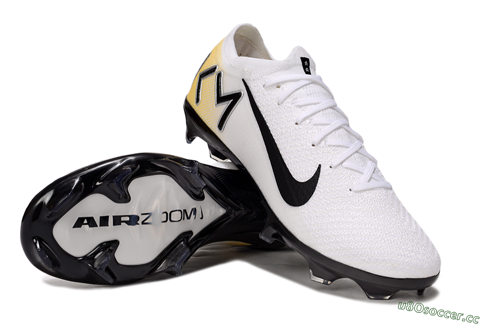 Unisex Nike Air Zoom Mercurial Vapor 16 Elite FG Firm Ground Low-Tops Football Boots - White/Black/Yellow 3