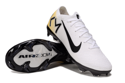 Unisex Nike Air Zoom Mercurial Vapor 16 Elite FG Firm Ground Low-Tops Football Boots - White/Black/Yellow