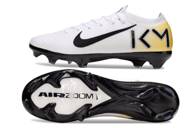 Unisex Nike Air Zoom Mercurial Vapor 16 Elite FG Firm Ground Low-Tops Football Boots - White/Black/Yellow