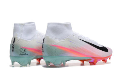 Unisex Nike Air Zoom Mercurial Superfly 10 Elite FG Firm Ground High-Tops Football Boots - White/Pink/Jade