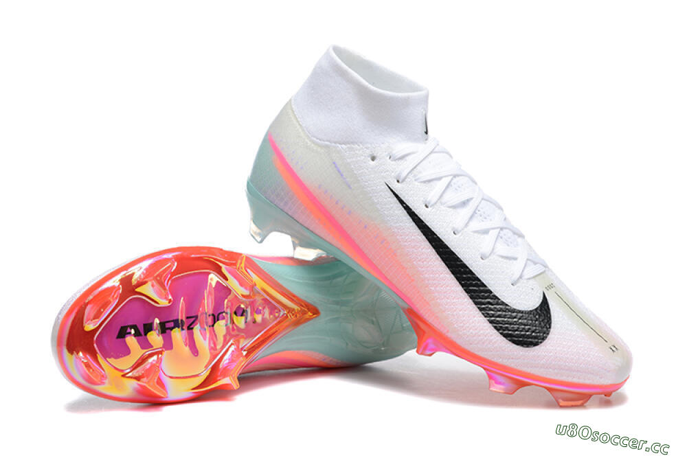 Unisex Nike Air Zoom Mercurial Superfly 10 Elite FG Firm Ground High-Tops Football Boots - White/Pink/Jade 4