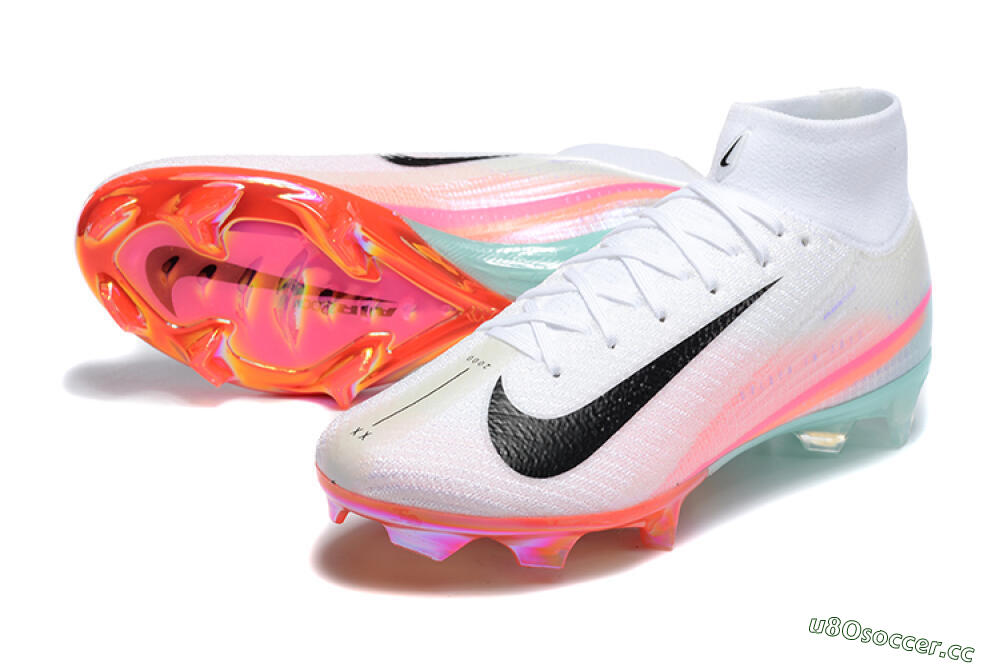 Unisex Nike Air Zoom Mercurial Superfly 10 Elite FG Firm Ground High-Tops Football Boots - White/Pink/Jade 3