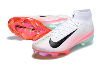 Unisex Nike Air Zoom Mercurial Superfly 10 Elite FG Firm Ground High-Tops Football Boots - White/Pink/Jade