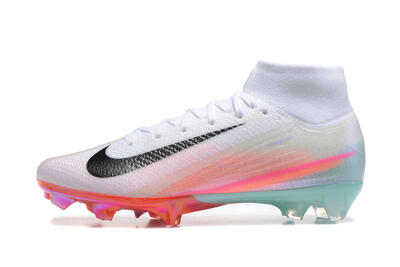 Unisex Nike Air Zoom Mercurial Superfly 10 Elite FG Firm Ground High-Tops Football Boots - White/Pink/Jade