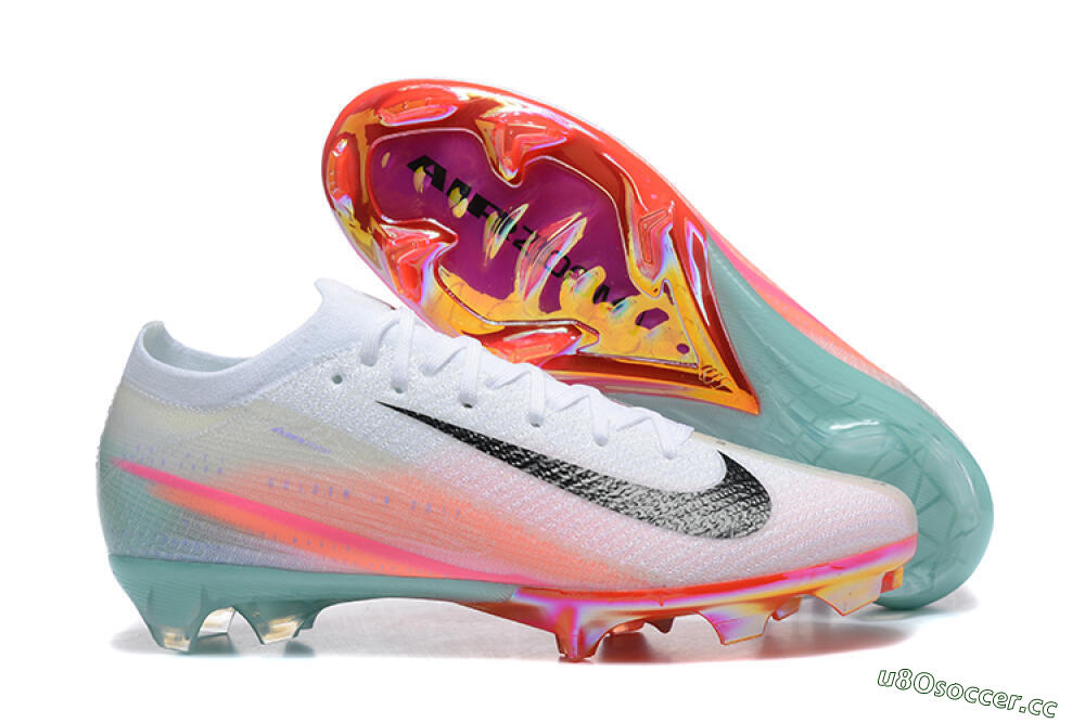 Unisex Nike Air Zoom Mercurial Vapor 16 Elite FG Firm Ground Low-Tops Football Boots - White/Pink/Jade 2
