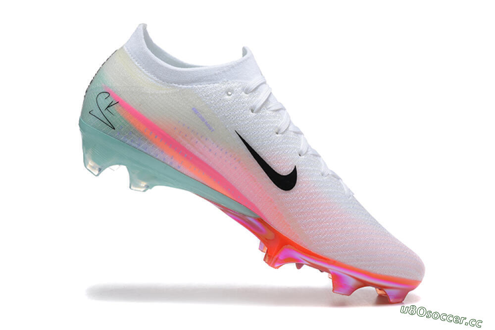 Unisex Nike Air Zoom Mercurial Vapor 16 Elite FG Firm Ground Low-Tops Football Boots - White/Pink/Jade 7