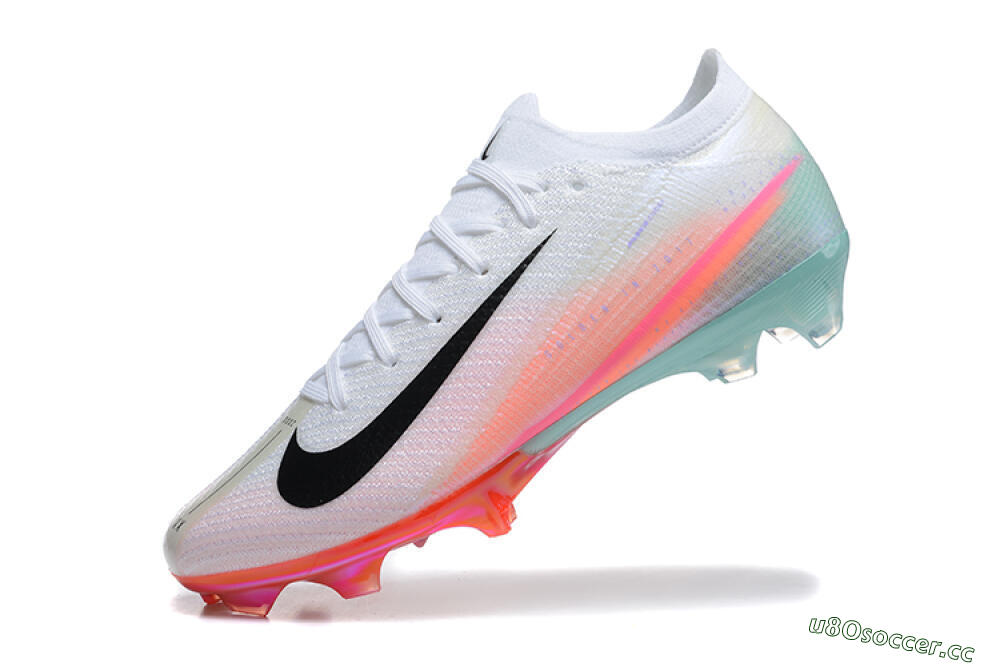 Unisex Nike Air Zoom Mercurial Vapor 16 Elite FG Firm Ground Low-Tops Football Boots - White/Pink/Jade 8