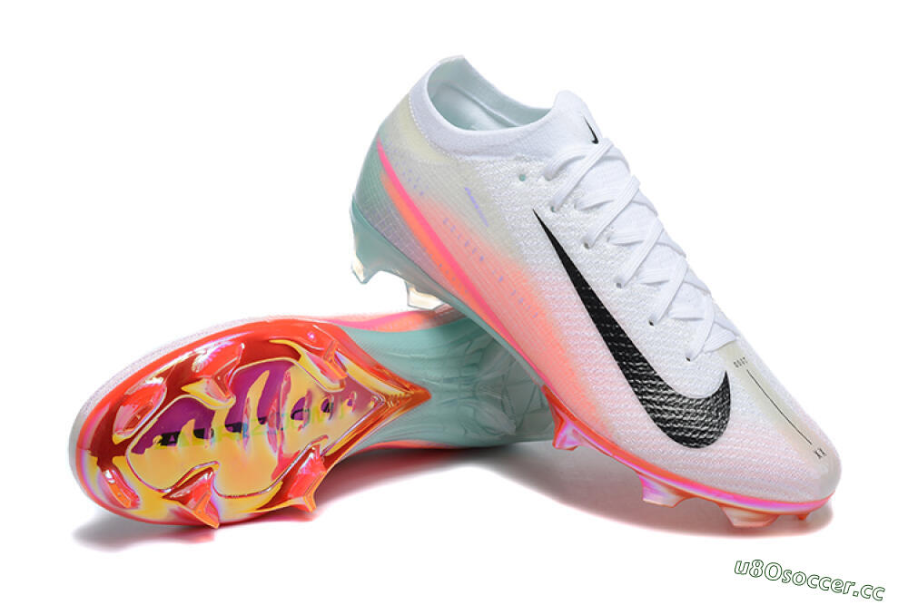 Unisex Nike Air Zoom Mercurial Vapor 16 Elite FG Firm Ground Low-Tops Football Boots - White/Pink/Jade 4