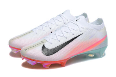 Unisex Nike Air Zoom Mercurial Vapor 16 Elite FG Firm Ground Low-Tops Football Boots - White/Pink/Jade