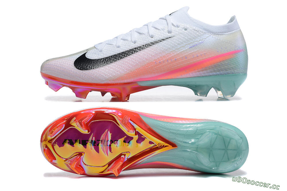 Unisex Nike Air Zoom Mercurial Vapor 16 Elite FG Firm Ground Low-Tops Football Boots - White/Pink/Jade 1