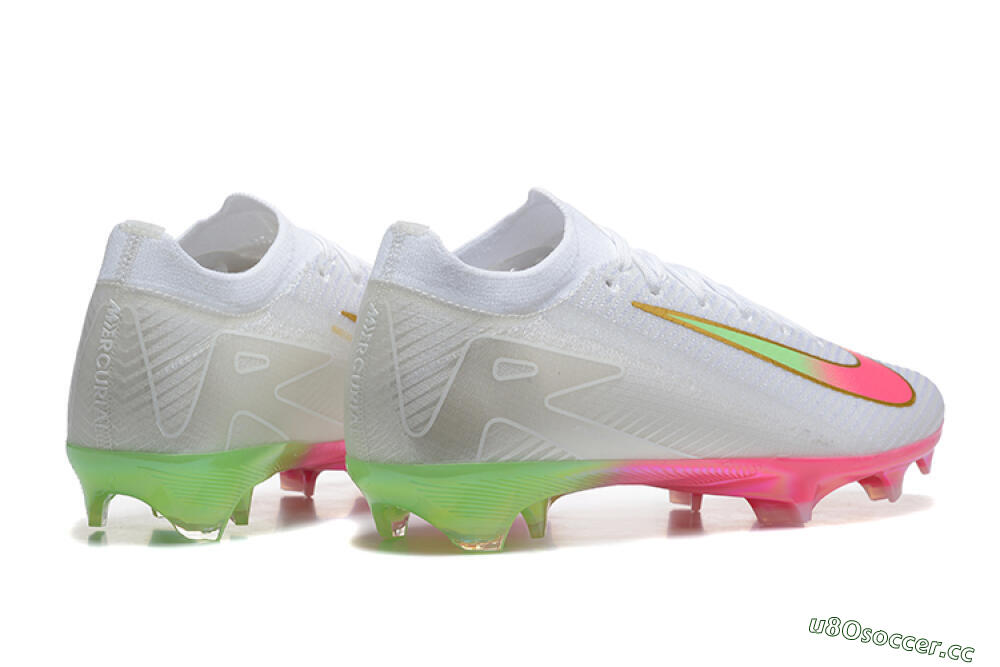 Unisex Nike Air Zoom Mercurial Vapor 16 Elite FG Firm Ground Low-Tops Football Boots - White/Pink/Yellow 9