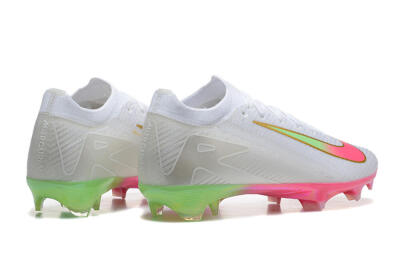 Unisex Nike Air Zoom Mercurial Vapor 16 Elite FG Firm Ground Low-Tops Football Boots - White/Pink/Yellow