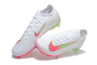 Unisex Nike Air Zoom Mercurial Vapor 16 Elite FG Firm Ground Low-Tops Football Boots - White/Pink/Yellow