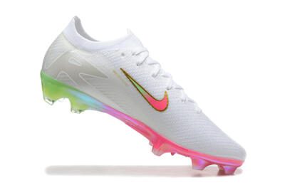 Unisex Nike Air Zoom Mercurial Vapor 16 Elite FG Firm Ground Low-Tops Football Boots - White/Pink/Yellow