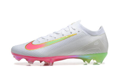 Unisex Nike Air Zoom Mercurial Vapor 16 Elite FG Firm Ground Low-Tops Football Boots - White/Pink/Yellow