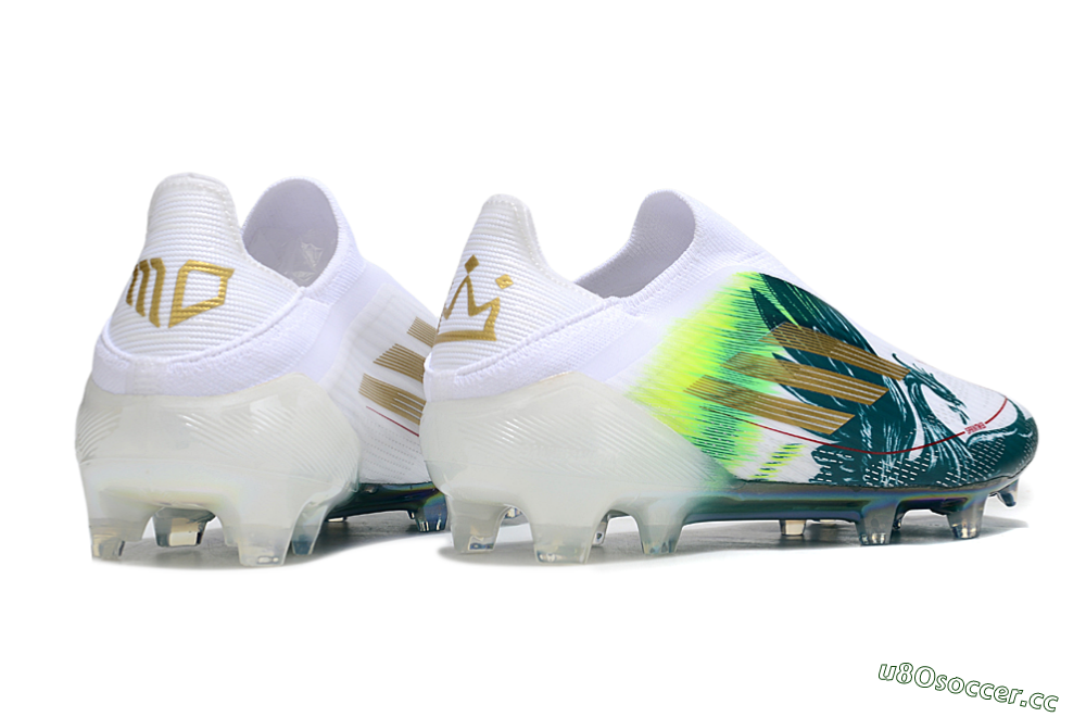 Men's Adidas F50 Elite Laceless FG Firm Ground Low-Tops Football Boots - White/Green/Yellow 6
