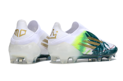 Men's Adidas F50 Elite Laceless FG Firm Ground Low-Tops Football Boots - White/Green/Yellow