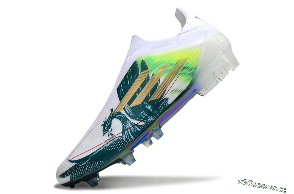 Men's Adidas F50 Elite Laceless FG Firm Ground Low-Tops Football Boots - White/Green/Yellow 5