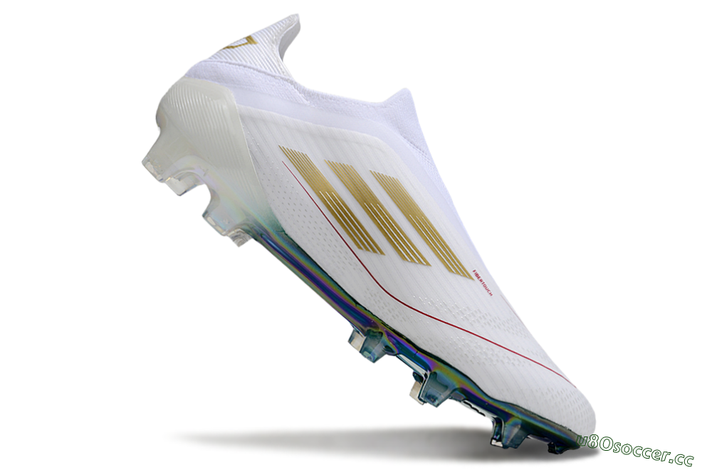 Men's Adidas F50 Elite Laceless FG Firm Ground Low-Tops Football Boots - White/Green/Yellow 4