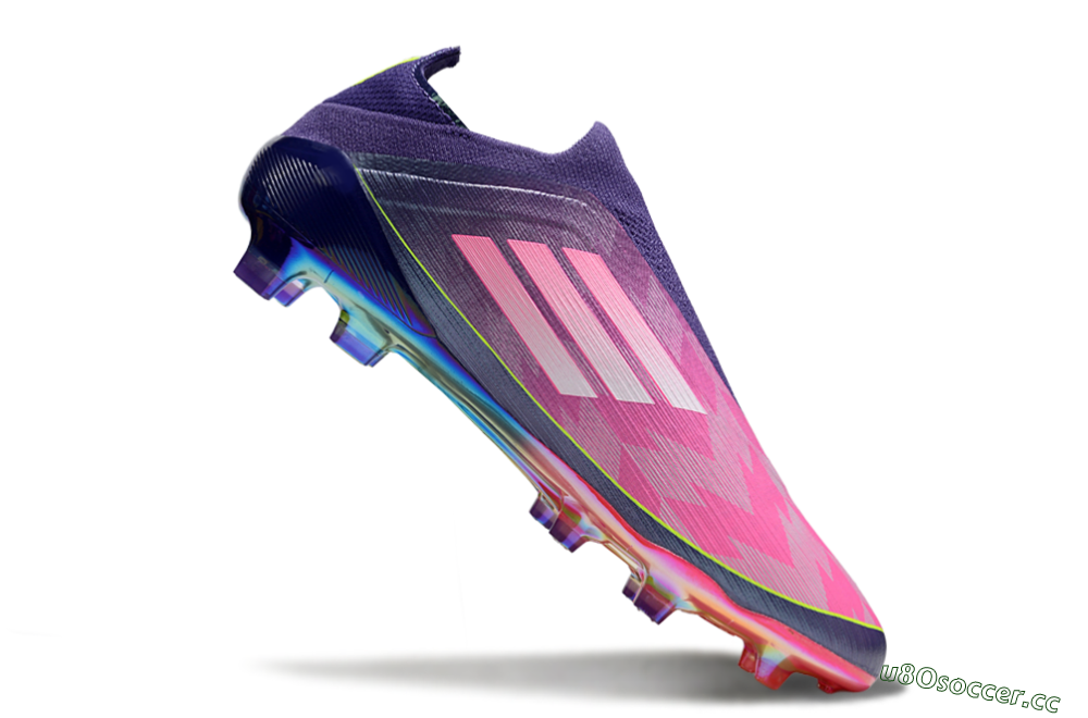 Men's Adidas F50 Elite Laceless FG Firm Ground Low-Tops Football Boots - Pink/Purple/Yellow 4