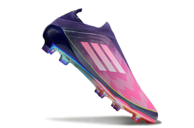 Men's Adidas F50 Elite Laceless FG Firm Ground Low-Tops Football Boots - Pink/Purple/Yellow
