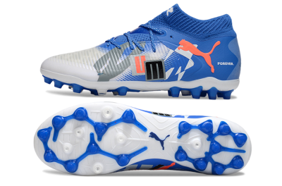 Men's Puma Future 8 Ultimate MG Multi Ground Low-Tops Football Boots - Blue/White/Orange