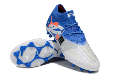 Men's Puma Future 8 Ultimate MG Multi Ground Low-Tops Football Boots - Blue/White/Orange