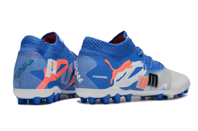 Men's Puma Future 8 Ultimate MG Multi Ground Low-Tops Football Boots - Blue/White/Orange