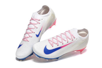 Men's Nike Air Zoom Mercurial Vapor 16 Elite FG Firm Ground Low-Tops Football Boots - White/Blue/Pink