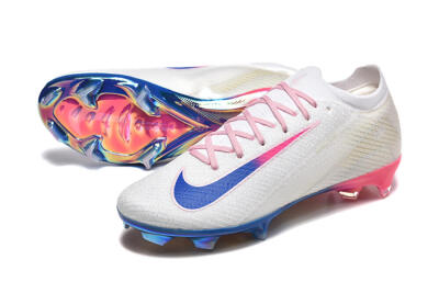 Men's Nike Air Zoom Mercurial Vapor 16 Elite FG Firm Ground Low-Tops Football Boots - White/Blue/Pink