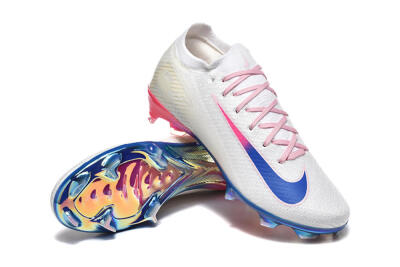 Men's Nike Air Zoom Mercurial Vapor 16 Elite FG Firm Ground Low-Tops Football Boots - White/Blue/Pink