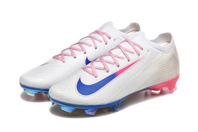 Men's Nike Air Zoom Mercurial Vapor 16 Elite FG Firm Ground Low-Tops Football Boots - White/Blue/Pink