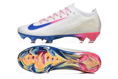 Men's Nike Air Zoom Mercurial Vapor 16 Elite FG Firm Ground Low-Tops Football Boots - White/Blue/Pink