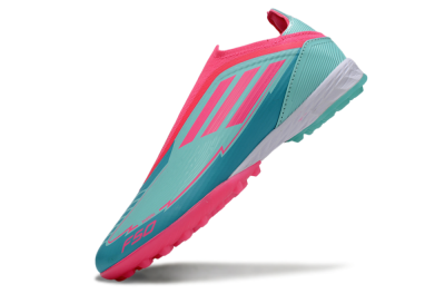 Unisex Adidas F50 Elite Laceless TF Artificial Turf Low-Tops Football Shoes - Jade/Pink/White