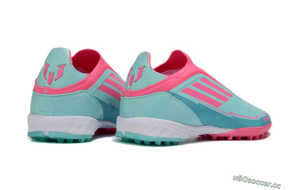 Unisex Adidas F50 Elite Laceless TF Artificial Turf Low-Tops Football Shoes - Jade/Pink/White 7