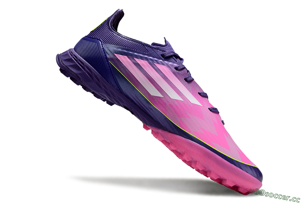 Men's Adidas F50 Pro TF Artificial Turf Low-Tops Football Shoes - Pink/Purple/Yellow 4