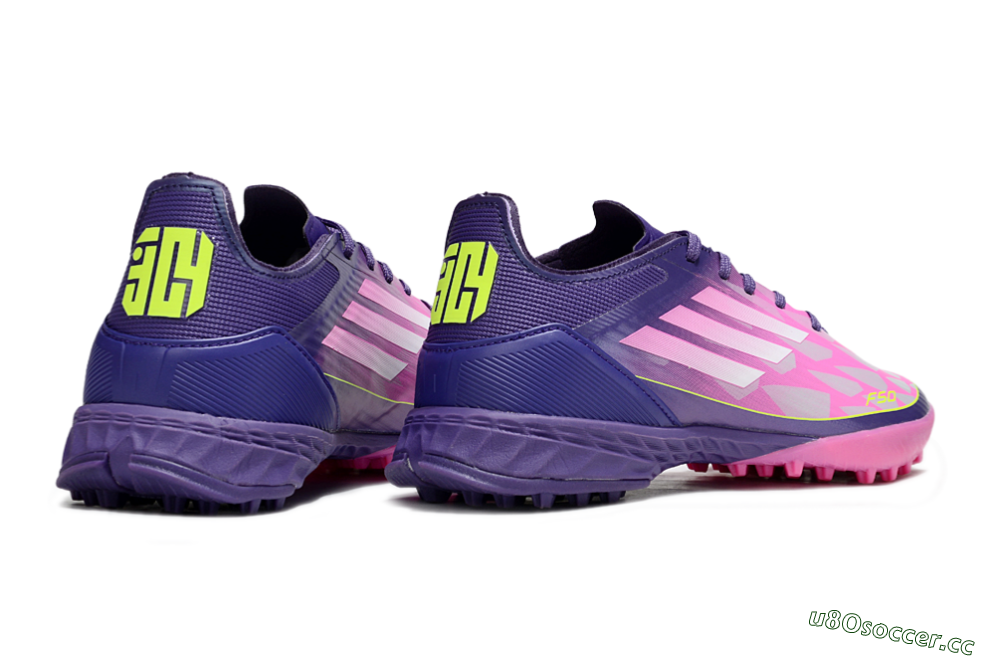 Men's Adidas F50 Pro TF Artificial Turf Low-Tops Football Shoes - Pink/Purple/Yellow 6