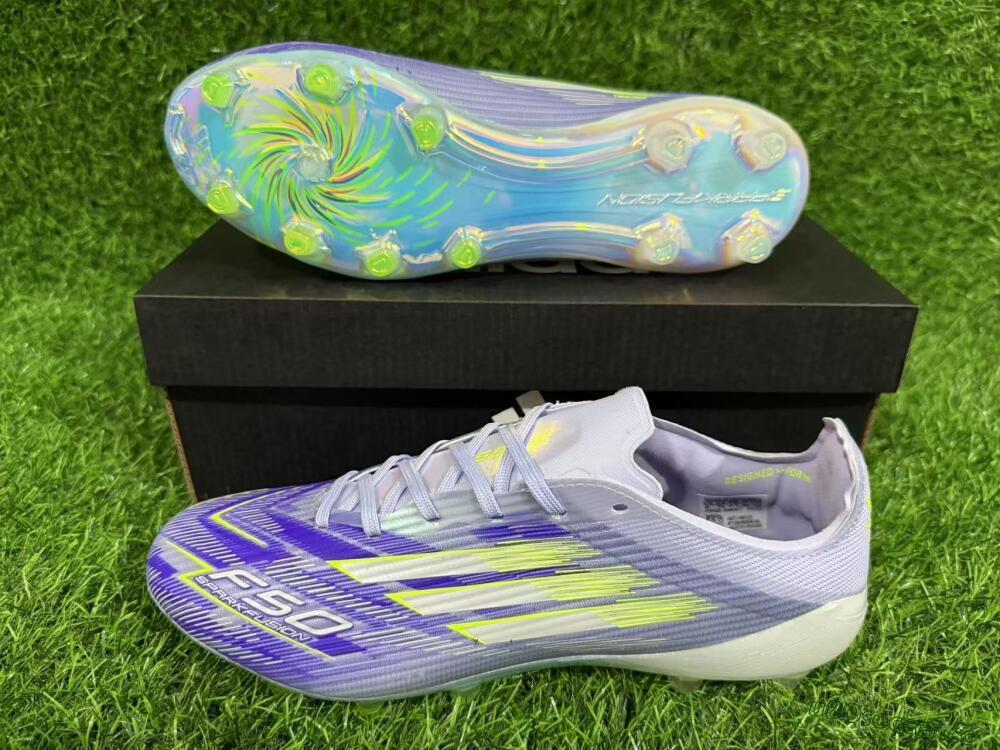 Unisex Adidas F50 Elite FG Firm Ground Low-Tops Football Boots - Blue/Yellow/Silver