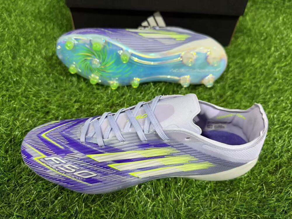 Unisex Adidas F50 Elite FG Firm Ground Low-Tops Football Boots - Blue/Yellow/Silver