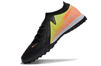 Men's Nike Phantom GX 2 Elite TF Artificial Turf Low-Tops Football Shoes - Black/Yellow/Orange