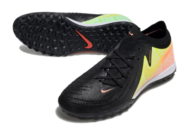 Men's Nike Phantom GX 2 Elite TF Artificial Turf Low-Tops Football Shoes - Black/Yellow/Orange