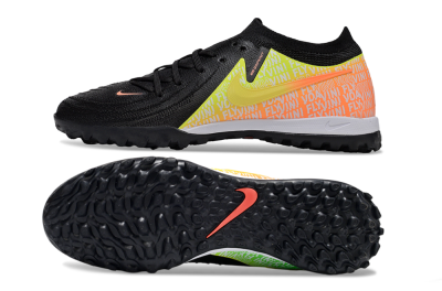 Men's Nike Phantom GX 2 Elite TF Artificial Turf Low-Tops Football Shoes - Black/Yellow/Orange