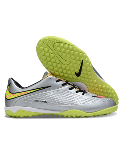 Men's Nike Hypervenom Phantom RGN SE TF Artificial Turf Low-Tops Football Shoes - Silver/Yellow/Pink