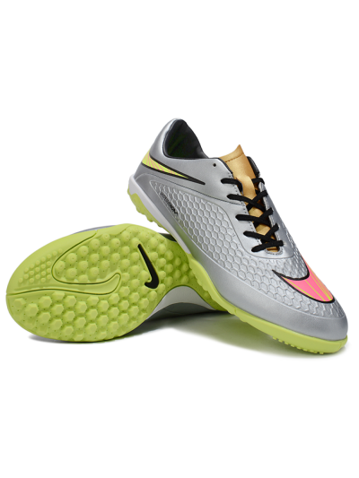 Men's Nike Hypervenom Phantom RGN SE TF Artificial Turf Low-Tops Football Shoes - Silver/Yellow/Pink
