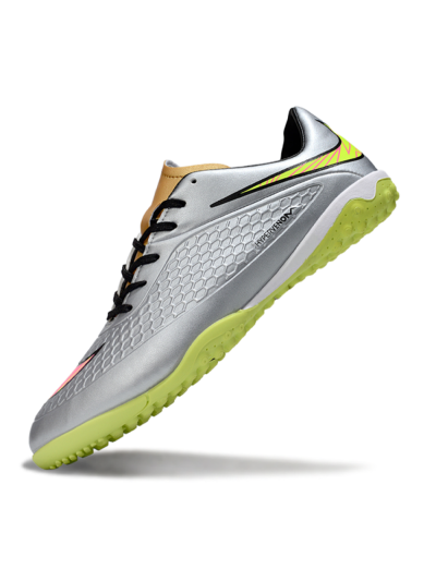Men's Nike Hypervenom Phantom RGN SE TF Artificial Turf Low-Tops Football Shoes - Silver/Yellow/Pink