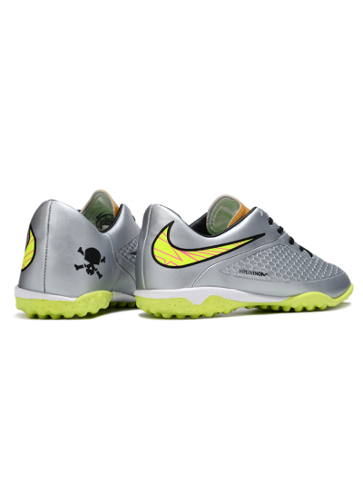 Men's Nike Hypervenom Phantom RGN SE TF Artificial Turf Low-Tops Football Shoes - Silver/Yellow/Pink