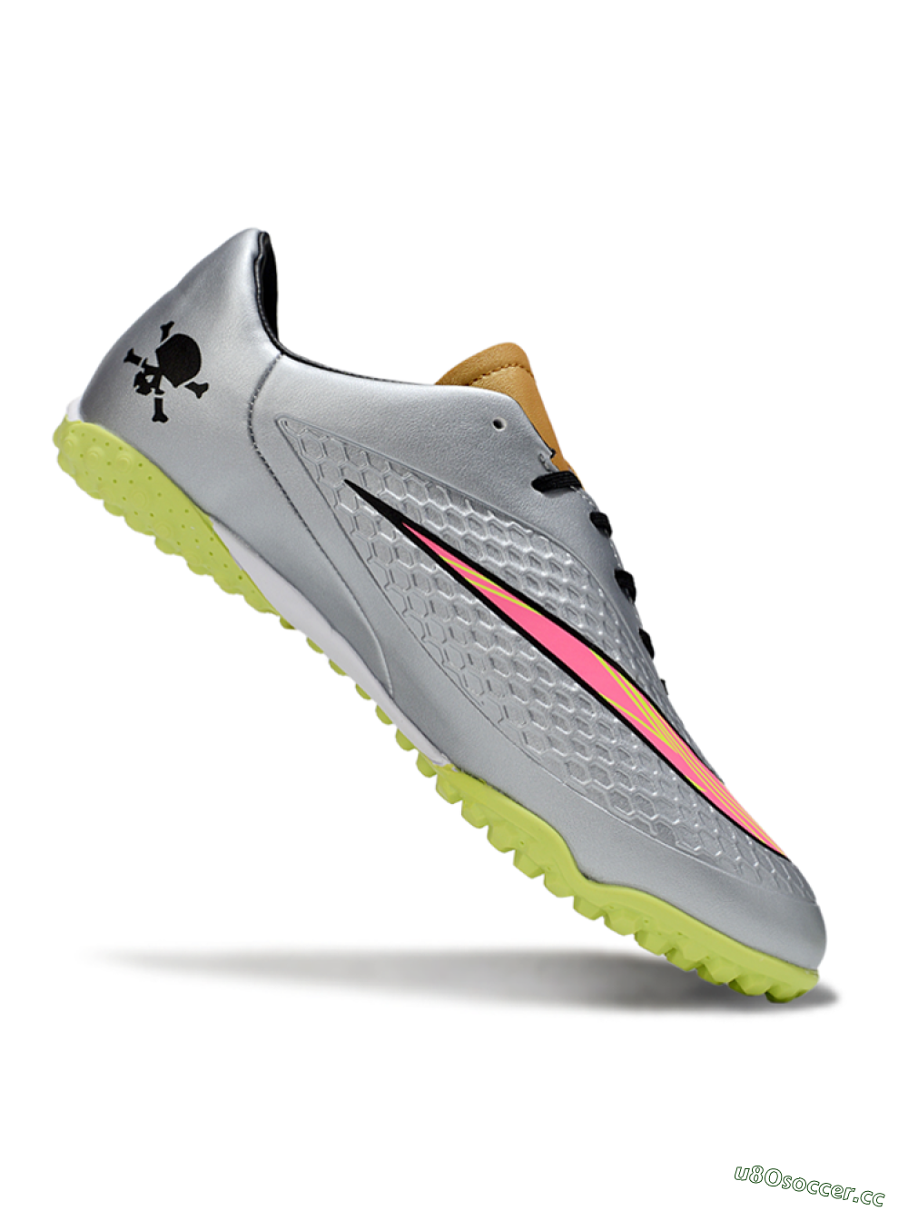 Men's Nike Hypervenom Phantom RGN SE TF Artificial Turf Low-Tops Football Shoes - Silver/Yellow/Pink 4