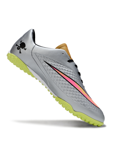 Men's Nike Hypervenom Phantom RGN SE TF Artificial Turf Low-Tops Football Shoes - Silver/Yellow/Pink