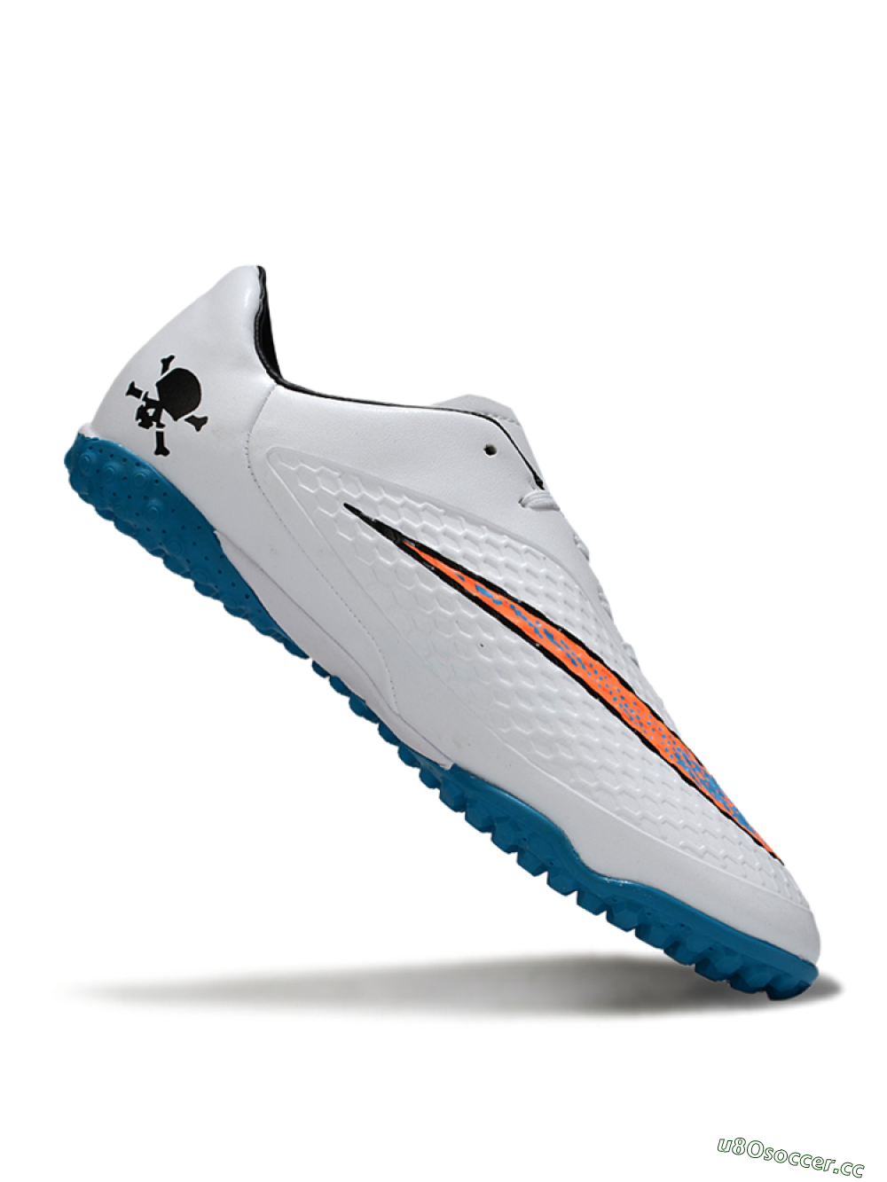 Men's Nike Hypervenom Phantom RGN SE TF Artificial Turf Low-Tops Football Shoes - White/Blue/Orange 4